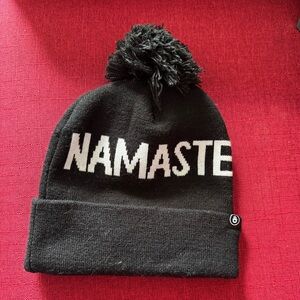 Spiritual Gangster Namaste Beanie with Pom Pom - Black - OS